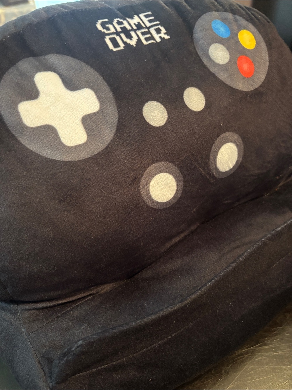 Aeropostale Black Plush Controller  tablet Pillow with Colorful Buttons